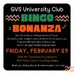 GVS University Club Bingo Bonanza on February 27, 2026